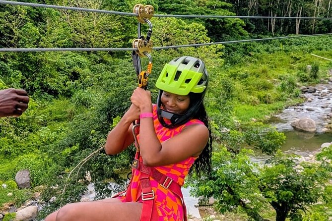 ATV Zipline Nature Walk Swing over Wishing River Kingston Jamaica - Swinging above the Wishing River