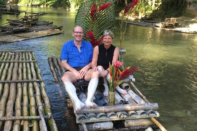 Bamboo River Rafting Limestone Foot Massage in Montego Bay Ja. - Boarding the 50-foot bamboo raft