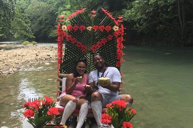 Bamboo River Rafting Limestone Foot Massage in Montego Bay Ja. - Sugarcane, coconut, and Red Stripe on the water