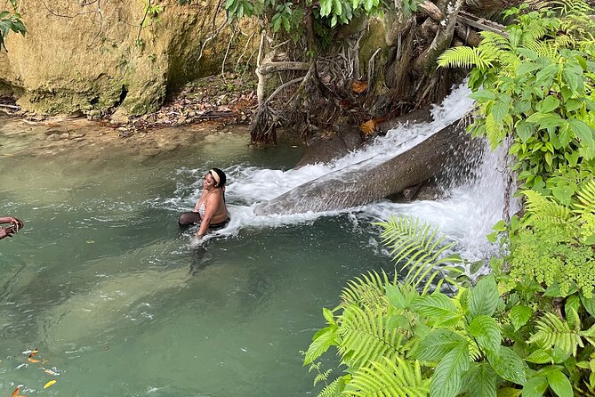 Benta River & Falls Private Tour From Montego Bay - Rope swing, underwater cave, and cliff jump