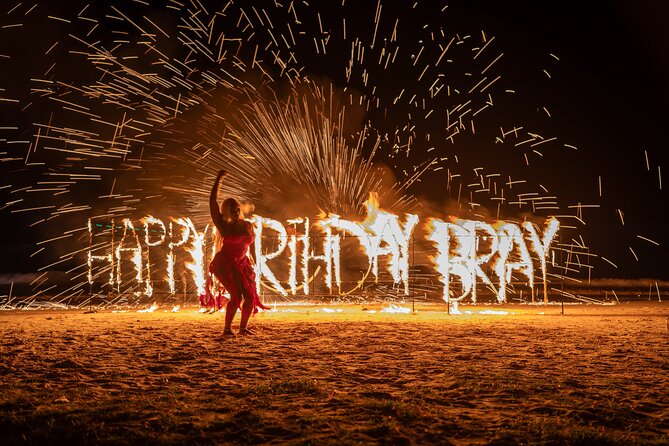 Birthday Fire Show experience in Montego Bay - Lighting the sign and taking the portraits