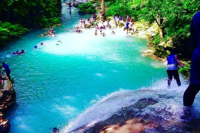 Blue Hole Ocho Rios - Entering the turquoise pools