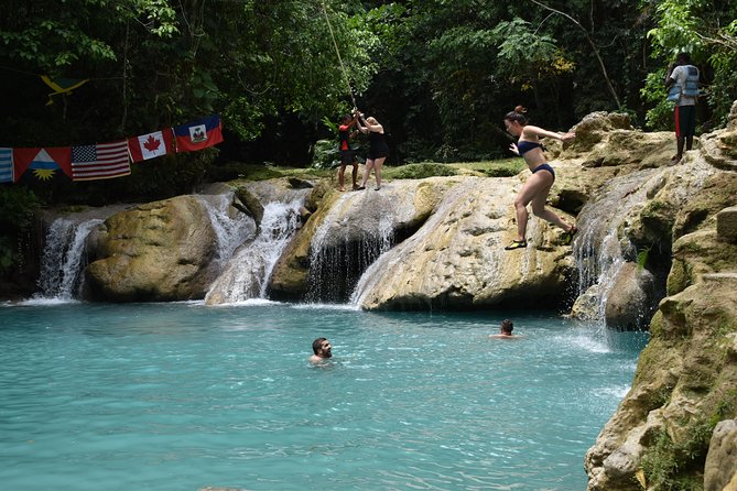 Blue Hole plus Secret Falls and Dunns River Falls Combo from Falmouth Hotels - Dunn’s River Falls and the human-chain climb