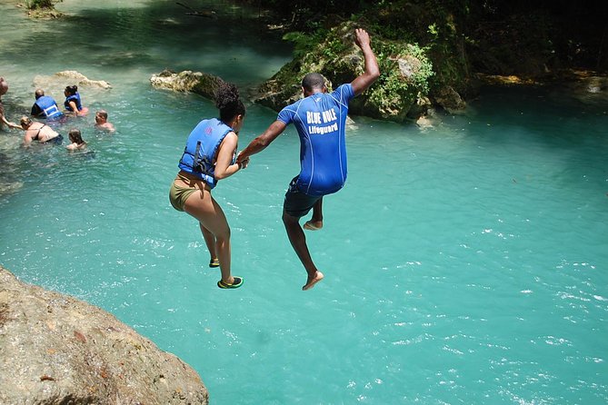 Blue Hole plus Secret Falls and Dunns River Falls Combo from Runaway Bay Hotels - Two Jamaican water adventures in one day