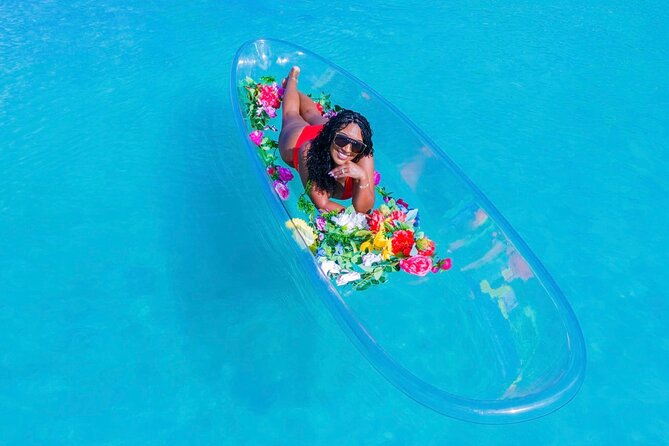 Clear kayak Drone Photo Shoot - Floating above Montego Bay for the camera