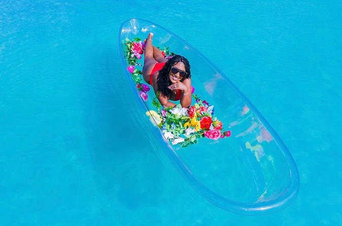 Clear kayak Drone Photo Shoot - The clear kayak and Montego Bay setting