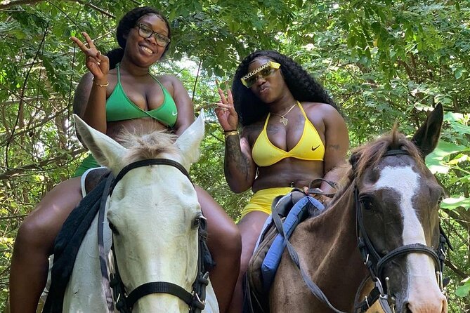 Dunn's River Falls Climb, Zipline and Horseback Riding Private Tour - Horseback riding along the beach and into the waves