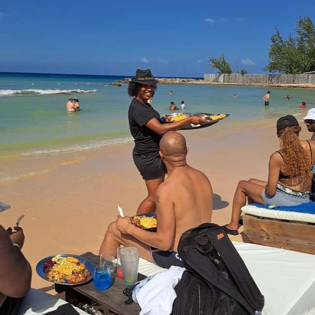 Falmouth: Dunn’s River Falls & Bamboo Beach Club VIP Access - What arrives at the four-course lunch