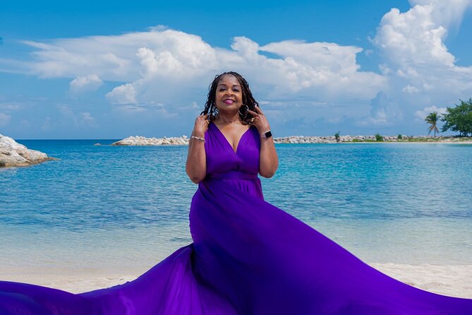 Flying Dress Photoshoot at Doctors Cave Beach Montego Bay Jamaica - How the 45-minute session is likely to unfold