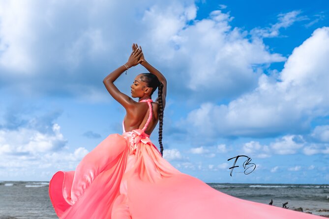 Flying dress session - Working with Dre during the photo shoot