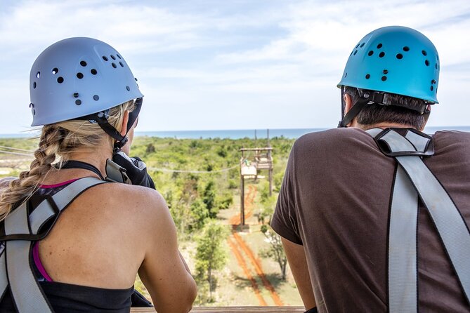 Full Day Jamwest Adventure Park with Welcome Drink - Ziplining above the park