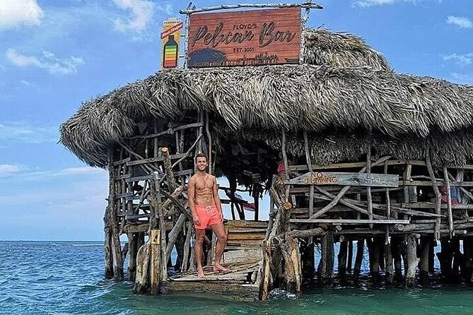 Full-Day South Coast - YS Falls, Pelican Bar & Black River Safari - Pelican Bar, a drink on a shoal offshore