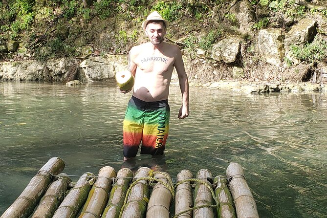 Martha Brae Bamboo Rafting From Montego Bay Resorts - Settling onto the 30-foot bamboo raft