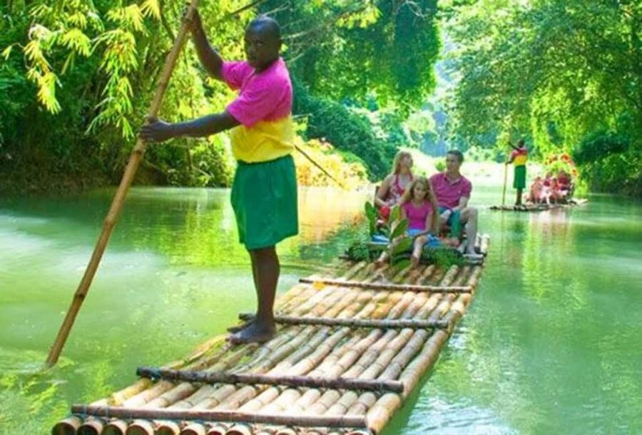 Martha Brea Rafting Ticket 1 - Getting comfortable on a hand-built bamboo raft