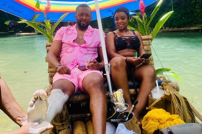Montego Bay Bamboo Rafting Tour with Limestone Foot Massage - Boarding the 30-foot bamboo raft