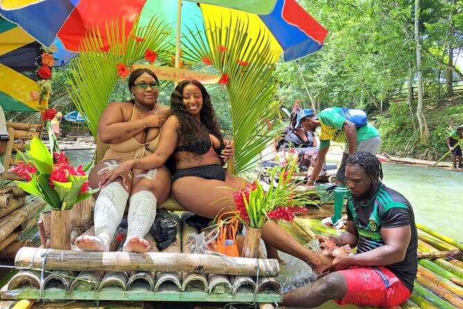 Montego Bay: Bamboo Rafting with Limestone Massage & Shopping - Jerk chicken or fish on the river