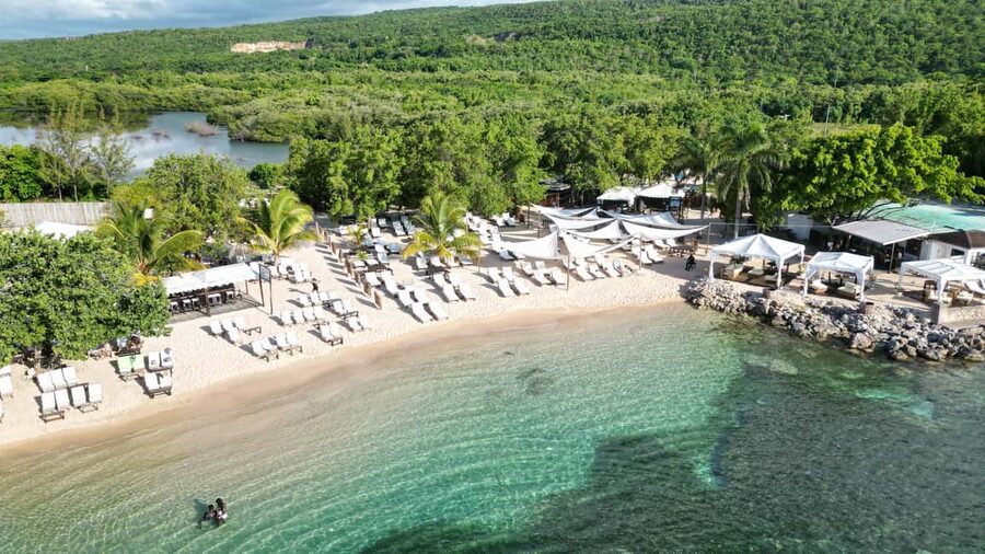 Montego Bay: Blue Hole, Dunn’s River, and Beach Club Trip - Guides help with the hard parts