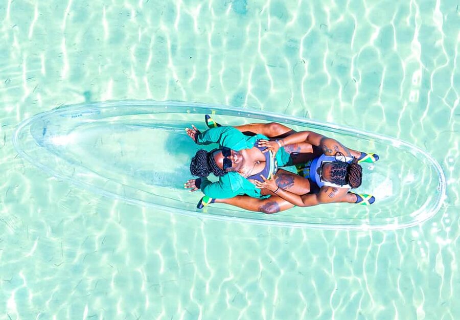 Montego Bay: Crystal Clear Kayak Drone singles Photo Shoot - The clear kayak and the view below
