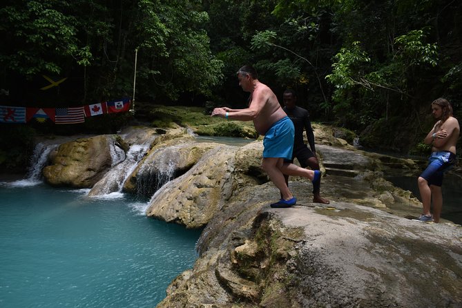 Montego Bay Shore Excursion: Blue Hole & Secret Falls Tour plus Shopping - Guides make the water stop easier