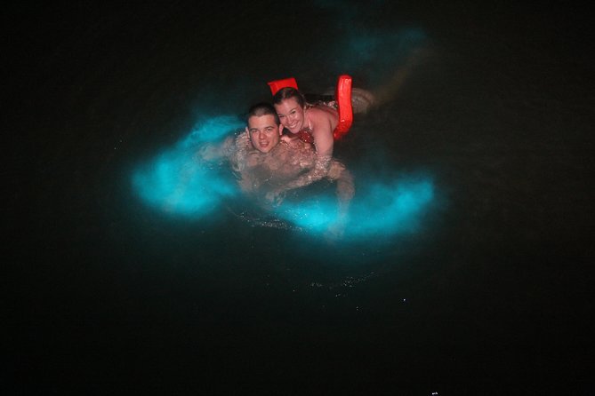Mystic Luminescent Lagoon Night Cruise & Swim in Jamaica - The optional swim among blue-green sparks