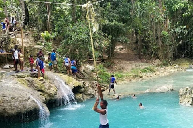 Private Dunns River Falls and Blue Hole from Montego Bay Tour - Blue Hole’s rope swing and waterfalls