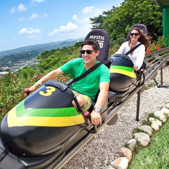 Rainforest Bobsled Mystic Mountain transportation - Arriving at the 700-foot starting point