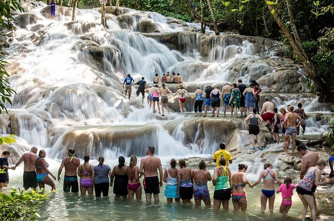 Shared Dunn's River Falls Snorkel Cruise with Music, Open Bar from Runaway Bay - Arriving at Dunns River Falls by sea