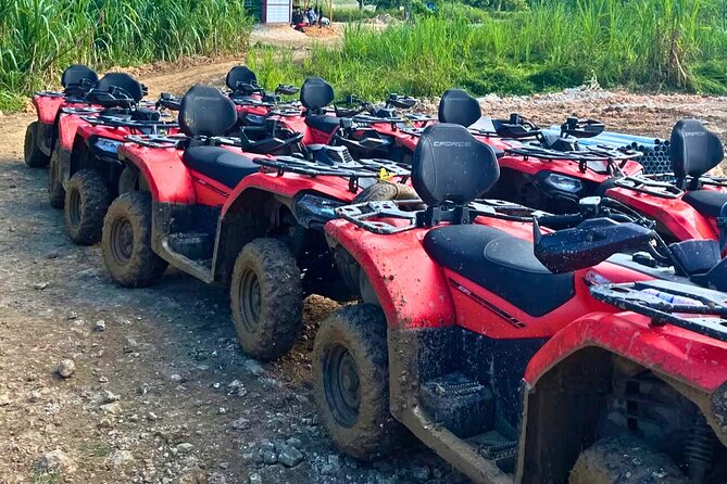 Thrill Packed Excursion Horseback Riding, Rafting, ATV Adventure - ATV riding on rough Jamaican trails